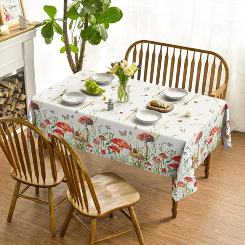 Pechiwuo Tischdecke Outdoor Blumen Wetterfest Tischdecke Abwaschbar 3D Pilze Tischdecken Polyester Wasserdicht Tischwäsche für Garten Küche Party Biertisch, 140x140 cm 563v Pechiwuo Tischdecke Outdoor Blumen Wetterfest Tischdecke Abwaschbar 3D Pilze Tischdecken Polyester Wasserdicht Tischwäsche für Garten Küche Party Biertisch, 140x140 cm 563v von Pechiwuo