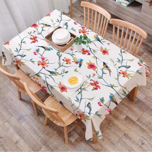 Pechiwuo Tischdecke Outdoor Blumen Wetterfest Tischdecke Abwaschbar 3D Vogel Tischdecken Polyester Wasserdicht Tischwäsche für Garten Küche Party Biertisch, 140x140 cm 419v Pechiwuo Tischdecke Outdoor Blumen Wetterfest Tischdecke Abwaschbar 3D Vogel Tischdecken Polyester Wasserdicht Tischwäsche für Garten Küche Party Biertisch, 140x140 cm 419v von Pechiwuo