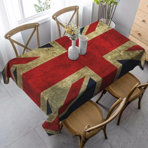 Pechiwuo Tischdecke Outdoor Britische Flagge Wetterfest Tischdecke Abwaschbar 3D Britische Flagge Tischdecken Polyester Wasserdicht Tischwäsche für Küche Garten Party Biertisch, 100x100 cm 308p von Pechiwuo