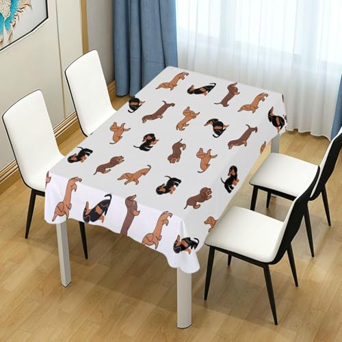 Pechiwuo Tischdecke Outdoor Dackel Wetterfest Tischdecke Abwaschbar 3D Hund Tischdecken Polyester Wasserdicht Tischwäsche für Garten Küche Party Biertisch, 90x90 cm 667v Pechiwuo Tischdecke Outdoor Dackel Wetterfest Tischdecke Abwaschbar 3D Hund Tischdecken Polyester Wasserdicht Tischwäsche für Garten Küche Party Biertisch, 90x90 cm 667v von Pechiwuo