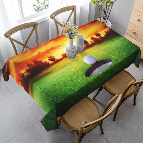 Pechiwuo Tischdecke Outdoor Golf Wetterfest Tischdecke Abwaschbar 3D Platz Tischdecken Polyester Wasserdicht Tischwäsche für Garten Küche Party Biertisch, 90x90 cm 343p von Pechiwuo