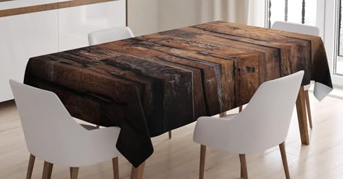 Pechiwuo Tischdecke Outdoor Holz Wetterfest Tischdecke Abwaschbar 3D Holz Tischdecken Polyester Wasserdicht Tischwäsche für Garten Home Küche Speisetisch, 100x140 cm 4701v von Pechiwuo