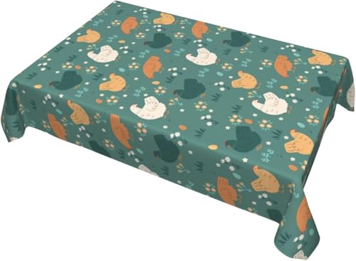 Pechiwuo Tischdecke Outdoor Hühnchen Wetterfest Tischdecke Abwaschbar 3D Hühnchen Tischdecken Polyester Wasserdicht Tischwäsche für Garten Küche Party Biertisch, 90x90 cm 622v Pechiwuo Tischdecke Outdoor Hühnchen Wetterfest Tischdecke Abwaschbar 3D Hühnchen Tischdecken Polyester Wasserdicht Tischwäsche für Garten Küche Party Biertisch, 90x90 cm 622v von Pechiwuo