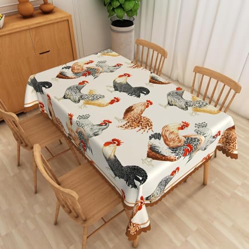 Pechiwuo Tischdecke Outdoor Hühnchen Wetterfest Tischdecke Abwaschbar 3D Huhn Tischdecken Polyester Wasserdicht Tischwäsche für Garten Home Küche Speisetisch, 100x140 cm 660v Pechiwuo Tischdecke Outdoor Hühnchen Wetterfest Tischdecke Abwaschbar 3D Huhn Tischdecken Polyester Wasserdicht Tischwäsche für Garten Home Küche Speisetisch, 100x140 cm 660v von Pechiwuo