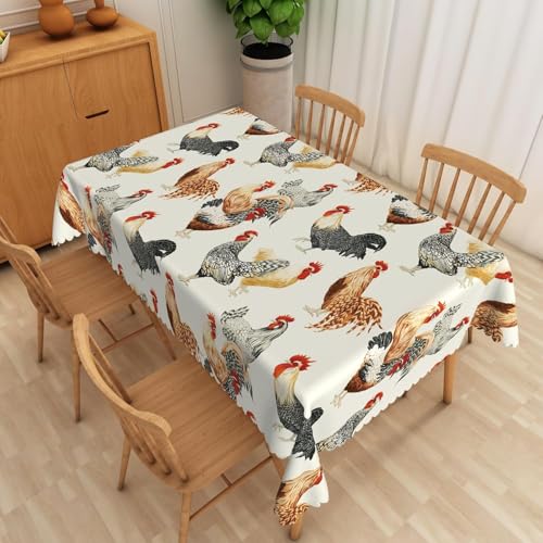Pechiwuo Tischdecke Outdoor Hühnchen Wetterfest Tischdecke Abwaschbar 3D Nutztiere Tischdecken Polyester Wasserdicht Tischwäsche für Garten Küche Party Biertisch, 140x140 cm 644v Pechiwuo Tischdecke Outdoor Hühnchen Wetterfest Tischdecke Abwaschbar 3D Nutztiere Tischdecken Polyester Wasserdicht Tischwäsche für Garten Küche Party Biertisch, 140x140 cm 644v von Pechiwuo