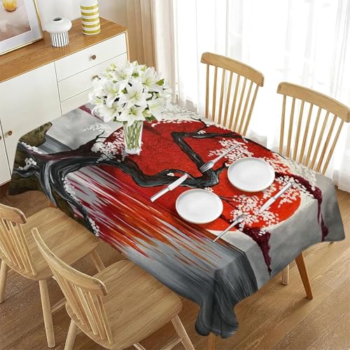 Pechiwuo Tischdecke Outdoor Japanisch Wetterfest Tischdecke Abwaschbar 3D Japanisch Tischdecken Polyester Wasserdicht Tischwäsche für Garten Küche Dekoration, 140x300 cm 953v Pechiwuo Tischdecke Outdoor Japanisch Wetterfest Tischdecke Abwaschbar 3D Japanisch Tischdecken Polyester Wasserdicht Tischwäsche für Garten Küche Dekoration, 140x300 cm 953v von Pechiwuo