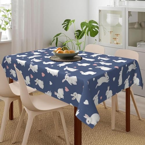 Pechiwuo Tischdecke Outdoor Kaninchen Wetterfest Tischdecke Abwaschbar 3D Niedliches Kaninchen Tischdecken Polyester Wasserdicht Tischwäsche für Garten Home Küche Speisetisch, 100x140 cm 750v Pechiwuo Tischdecke Outdoor Kaninchen Wetterfest Tischdecke Abwaschbar 3D Niedliches Kaninchen Tischdecken Polyester Wasserdicht Tischwäsche für Garten Home Küche Speisetisch, 100x140 cm 750v von Pechiwuo
