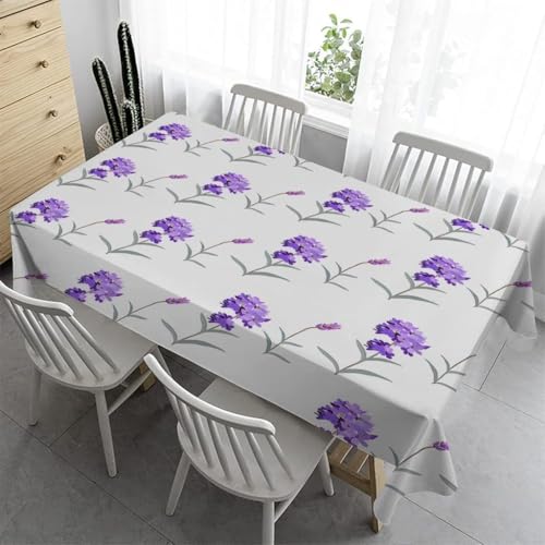 Pechiwuo Tischdecke Outdoor Lila Blume Wetterfest Tischdecke Abwaschbar 3D Blumen Tischdecken Polyester Wasserdicht Tischwäsche für Küche Garten Party Biertisch, 140x200 cm 564p von Pechiwuo