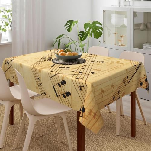 Pechiwuo Tischdecke Outdoor Musiknoten Wetterfest Tischdecke Abwaschbar 3D Musik Tischdecken Polyester Wasserdicht Tischwäsche für Garten Küche Party Biertisch, 140x140 cm 500v Pechiwuo Tischdecke Outdoor Musiknoten Wetterfest Tischdecke Abwaschbar 3D Musik Tischdecken Polyester Wasserdicht Tischwäsche für Garten Küche Party Biertisch, 140x140 cm 500v von Pechiwuo