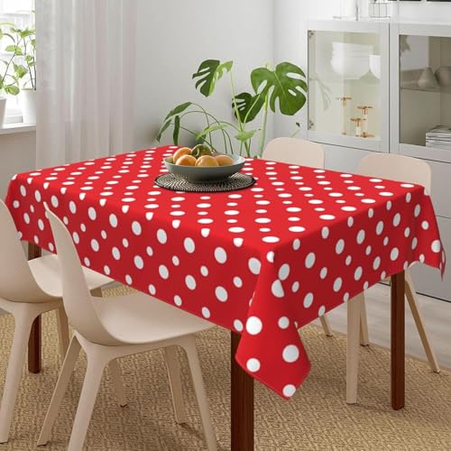 Pechiwuo Tischdecke Outdoor Punkte Wetterfest Tischdecke Abwaschbar 3D Rot-Weiß Tischdecken Polyester Wasserdicht Tischwäsche für Garten Küche Dekoration, 140x300 cm 998v Pechiwuo Tischdecke Outdoor Punkte Wetterfest Tischdecke Abwaschbar 3D Rot-Weiß Tischdecken Polyester Wasserdicht Tischwäsche für Garten Küche Dekoration, 140x300 cm 998v von Pechiwuo