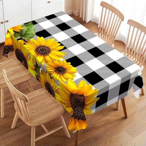 Pechiwuo Tischdecke Outdoor Schachbrett Wetterfest Tischdecke Abwaschbar 3D Sonnenblume Tischdecken Polyester Wasserdicht Tischwäsche für Küche Garten Party Biertisch, 100x100 cm 533v Pechiwuo Tischdecke Outdoor Schachbrett Wetterfest Tischdecke Abwaschbar 3D Sonnenblume Tischdecken Polyester Wasserdicht Tischwäsche für Küche Garten Party Biertisch, 100x100 cm 533v von Pechiwuo