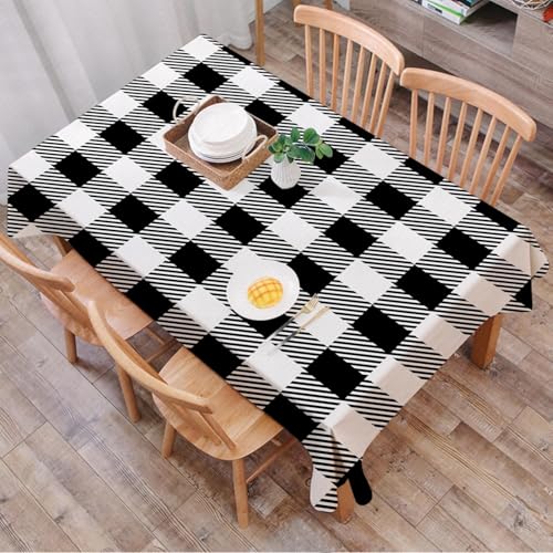 Pechiwuo Tischdecke Outdoor Schwarz-Weiß Kariert Wetterfest Tischdecke 3D Schachbrett Tischdecken Polyester Wasserdicht Tischwäsche für Küche Wohnzimmer Esszimmer Balkon Garten, 140x240 cm 853v Pechiwuo Tischdecke Outdoor Schwarz-Weiß Kariert Wetterfest Tischdecke 3D Schachbrett Tischdecken Polyester Wasserdicht Tischwäsche für Küche Wohnzimmer Esszimmer Balkon Garten, 140x240 cm 853v von Pechiwuo