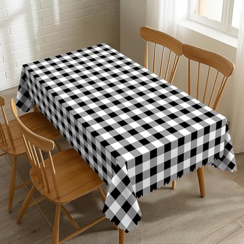 Pechiwuo Tischdecke Outdoor Schwarz-Weiß Kariert Wetterfest Tischdecke Abwaschbar 3D Geometrie Tischdecken Polyester Wasserdicht Tischwäsche für Garten Küche Party Biertisch, 90x90 cm 685v Pechiwuo Tischdecke Outdoor Schwarz-Weiß Kariert Wetterfest Tischdecke Abwaschbar 3D Geometrie Tischdecken Polyester Wasserdicht Tischwäsche für Garten Küche Party Biertisch, 90x90 cm 685v von Pechiwuo