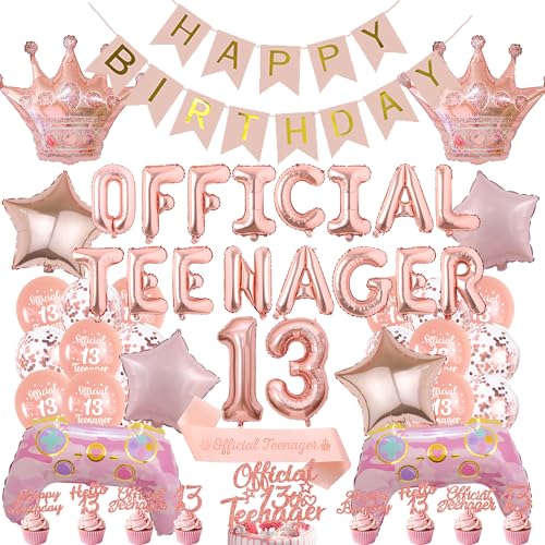 13 Geburtstag Dekorationen für Jungen Mädchen (Rosa 13 Geburtstag Dekorationen) von Pecration