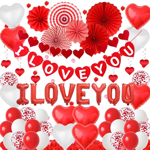I Love You Luftballons Dekorationen - Rot Valentinstag (Rot I Love You Ballons) von Pecration