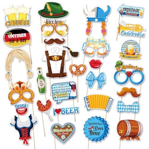 30 Stück Oktoberfest Photo Booth Requisiten mit Stick, Oktoberfest Aufblasbarer Selfie Fotorahmen für Deutsche Oktoberfest Party Supplies Foto Requisiten Dekorationen 30 Stück Oktoberfest Photo Booth Requisiten mit Stick, Oktoberfest Aufblasbarer Selfie Fotorahmen für Deutsche Oktoberfest Party Supplies Foto Requisiten Dekorationen von Pedel