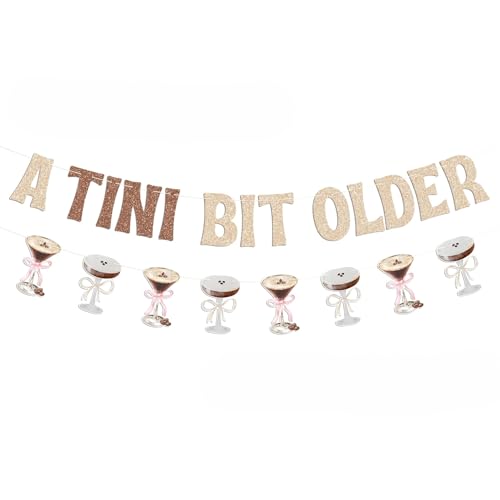 A Tini Bit Older Banner, Espresso-Martini-Girlande, glitzernde Martini-Themenparty-Dekorationen für Junggesellinnenabschiede, Braut-Martini-Geburtstagsbanner A Tini Bit Older Banner, Espresso-Martini-Girlande, glitzernde Martini-Themenparty-Dekorationen für Junggesellinnenabschiede, Braut-Martini-Geburtstagsbanner von Pedel
