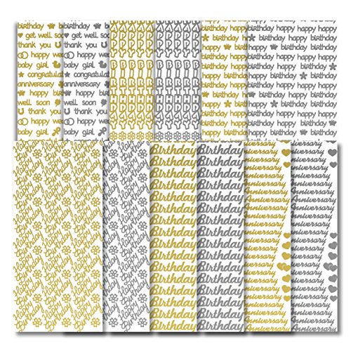 Peel Off Stickers CPD 1035 Textlinien-Aufkleber, Papier, mehrfarbig, 23 x 10 x 1 cm von Peel Off Stickers