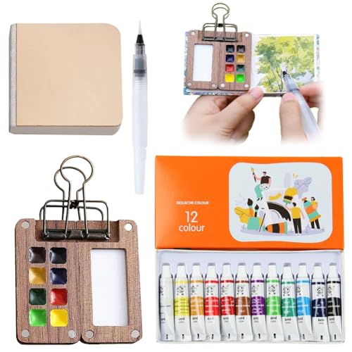 Aquarell-Reise-Set Wasserfarben Tragbar Künstler Aquarell Reise Set tragbares Mini-Aquarell-Paletten Set Mini Watercolor Paint Set Wood Aquarell Skizzenbuch Maler Clips für Maler Künstler Studenten Aquarell-Reise-Set Wasserfarben Tragbar Künstler Aquarell Reise Set tragbares Mini-Aquarell-Paletten Set Mini Watercolor Paint Set Wood Aquarell Skizzenbuch Maler Clips für Maler Künstler Studenten von Peelanmall