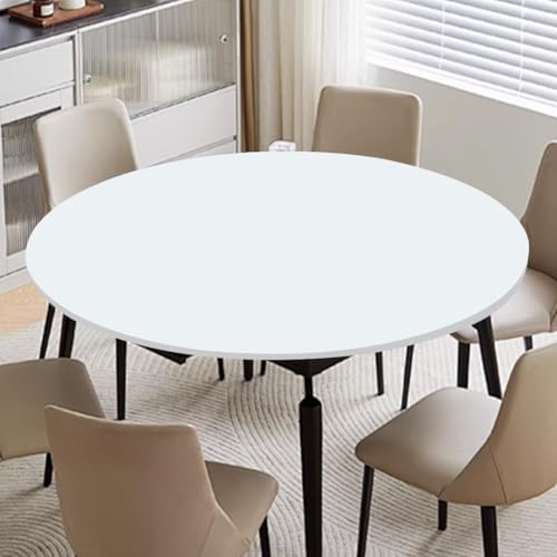 Transparent Tischdecke Rund 90 cm-110 cm, Abwischbare Tischdecke, Elastisch Rund Abwaschbar Tischdecken Wasserabweisend, Garten Tischdeckes, Outdoor Runde Tischdecke, Tischschutzfolie (G: 90cm-110cm) von Peelanmall