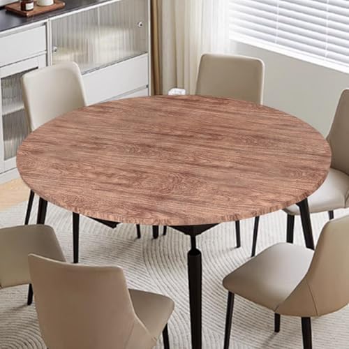 Transparent Tischdecke Rund 90 cm-110 cm, Abwischbare Tischdecke, Elastisch Rund Abwaschbar Tischdecken Wasserabweisend, Garten Tischdeckes, Outdoor Runde Tischdecke, Tischschutzfolie (H: 90cm-110cm) von Peelanmall