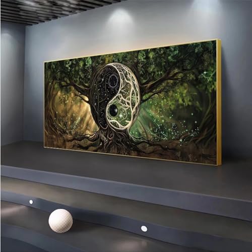 5D DIY Diamond Painting, Yin und Yang Diamond Painting XXL Erwachsene Groß 40x94cm, Diamond Art Lebensbaum Diamant Painting Bilder Kinder Anfänger, Dimondpaintin Geschenke für Frauen, Wand Deko von Peepezo