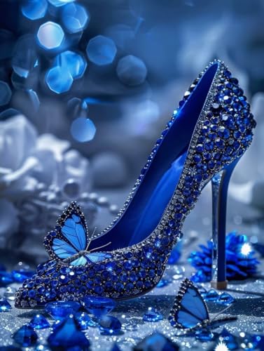 Diamond Painting High Heels Diamond Painting Erwachsene Klein 30x40cm Diamant Painting Bilder Set, 5D Diamond Painting Schmetterling, DIY Cross Stickerei Diamond-Painting Basteln, Wandzimmer Deko R-6 von Peepezo