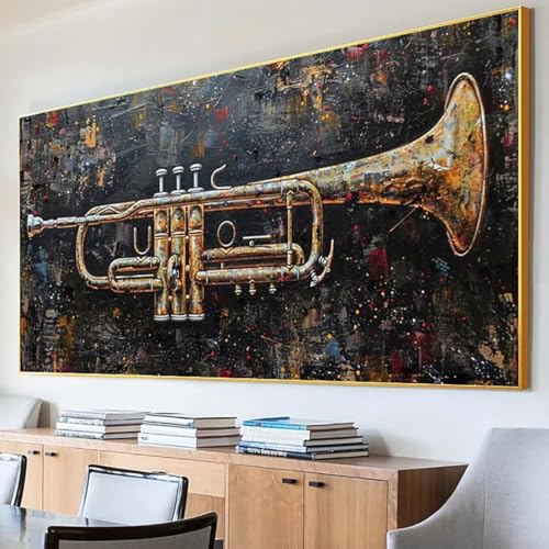 Diamond Painting Musikinstrumente Diamond Painting Erwachsene Groß XXL 40x80cm Diamant Painting Bilder Set, 5D Diamond Painting Musik, DIY Cross Stickerei Diamond-Painting Basteln, Wandzimmer Deko 2-5 von Peepezo