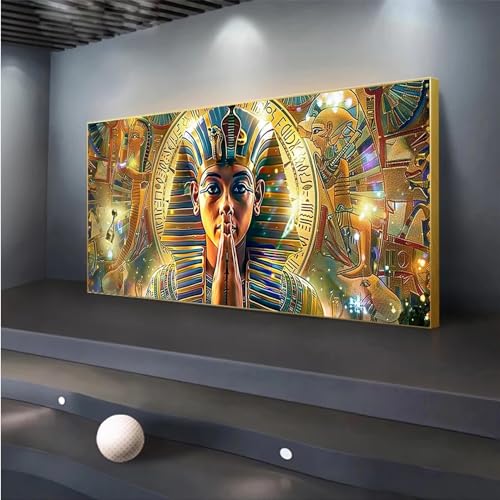 Diamond Painting Tutanchamun Malen Nach Zahlen Erwachsene 5D Diamant Painting Bilder Kinder, DIY Diamond Painting Gold Dimondpaintin Groß XXL Full Drill Cross Stickerei für Home Wanddeko Gifts 40x94cm von Peepezo