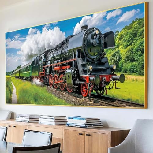 Diamond Painting Zug Diamond Painting Erwachsene Groß XXL 40x80cm Diamant Painting Bilder Set, 5D Diamond Painting Auto, DIY Cross Stickerei Diamond-Painting Basteln für Wandzimmer Deko Geschenk H-F von Peepezo