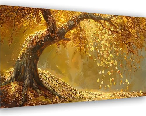 Malen Nach Zahlen Erwachsene Baum Malen Nach Zahlen Gold Malen Nach Zahlen ab 10 Jahre ädchen Ölgemälde für Kinder Mit 3-Pinseln und Acrylfarbe Paint by Numbers Kit Kinder (Ohne Rahmen,60X120CM) 0-C von Peepezo