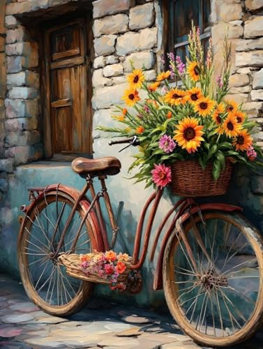 Malen Nach Zahlen Erwachsene Blume Malen Nach Zahlen Auto Paint by Numbers Kinder ab 7 8 9 10 Jahre Mädchen Kreativ Set mit Pinseln und Acrylfarben, Geschenk für Frauen 100x135cm (mit Rahmen) -g481 von Peepezo