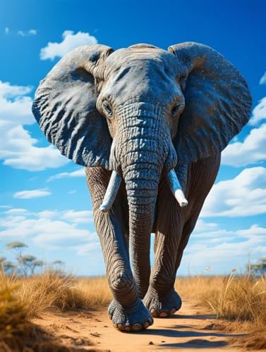 Malen Nach Zahlen Erwachsene Tier Malen Nach Zahlen Elefant Paint by Numbers Kinder ab 7 8 9 10 Jahre Mädchen Kreativ Set mit Pinseln und Acrylfarben, Geschenk für Frauen 30x40cm (ohne Rahmen) -h23M von Peepezo