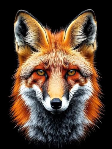 Malen Nach Zahlen Erwachsene Tier Malen Nach Zahlen Fuchs Paint by Numbers Kinder ab 7 8 9 10 Jahre Mädchen Kreativ Set mit Pinseln und Acrylfarben, Geschenk für Frauen 70x95cm (mit Rahmen) -g26F von Peepezo