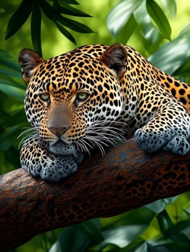 Malen Nach Zahlen Erwachsene Tier Malen Nach Zahlen Leopard Paint by Numbers Kinder ab 7 8 9 10 Jahre Mädchen Kreativ Set mit Pinseln und Acrylfarben, Geschenk für Frauen 60x80cm (ohne Rahmen) -r29G von Peepezo