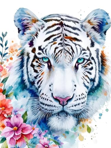 Malen Nach Zahlen Erwachsene Tier Malen Nach Zahlen Tiger Paint by Numbers Kinder ab 7 8 9 10 Jahre Mädchen Kreativ Set mit Pinseln und Acrylfarben, Geschenk für Frauen 100x135cm (mit Rahmen) -g44J von Peepezo