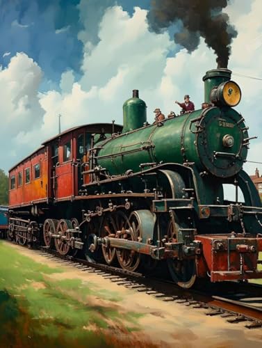 Malen Nach Zahlen Erwachsene Zug Malen Nach Zahlen Auto Paint by Numbers Kinder ab 7 8 9 10 Jahre Mädchen Kreativ Set mit Pinseln und Acrylfarben, Geschenk für Frauen 100x135cm (ohne Rahmen) -w275 von Peepezo