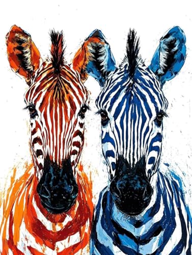 Malen Nach Zahlen Tier Malen Nach Zahlen Erwachsene mit Rahmen Zebra Paint by Numbers Mit 3 Pinseln und Acrylfarbe Leinwand Kreativ Set für Erwachsene Anfänger, Home Haus Deko Geschenke 70x95cm -y28I von Peepezo