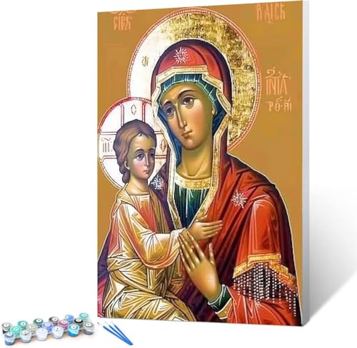 Malen nach Zahlen Kinder ab 7 8 9 10 Jahre Mädchen, Malen nach Zahlen Erwachsene Malen-Nach-Zahlen Kinder Teenager Kreatives fürGeschenkideen Malen nach Zahlen Religion Kind 30x40cm (rahmenlos) von Peepezo