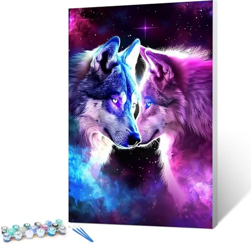 Peepezo Malen Nach Zahlen Erwachsene Wolf Galaxis, DIY Handgemalt Ölgemälde Kit für Anfänger und Erwachsene, Christmas gift,Kinder Gemälde für kreatives Geschenk Home Haus Deko, 40x50cm (mit Rahmen) Peepezo Malen Nach Zahlen Erwachsene Wolf Galaxis, DIY Handgemalt Ölgemälde Kit für Anfänger und Erwachsene, Christmas gift,Kinder Gemälde für kreatives Geschenk Home Haus Deko, 40x50cm (mit Rahmen) von Peepezo