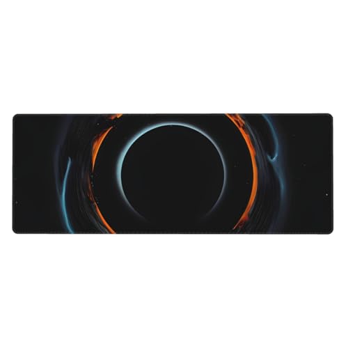 Mysterious Cosmic Mauspad mit schwarzen Löchern, 30 x 80 cm, rutschfeste Unterseite für RGB-Tastatur, Maus und Laptop, geeignet für Gaming und Büro von Pegqcvam
