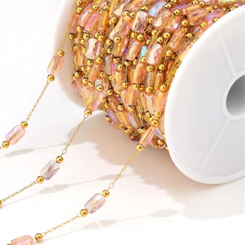 1 m lange vergoldete quadratische Edelstahl-Ketten für DIY-Schmuck, Halsketten, Armbänder, Zubehör 1 m lange vergoldete quadratische Edelstahl-Ketten für DIY-Schmuck, Halsketten, Armbänder, Zubehör von Pegsmio