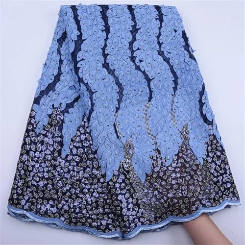 Afrikanische Beflockung Mesh Spitze Stoff Französische Pailletten Netz Spitze für Hochzeit Party Kleider von Pegsmio