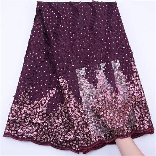 Afrikanische Beflockung Mesh Spitze Stoff Französische Pailletten Netz Spitze für Hochzeit Party Kleider von Pegsmio