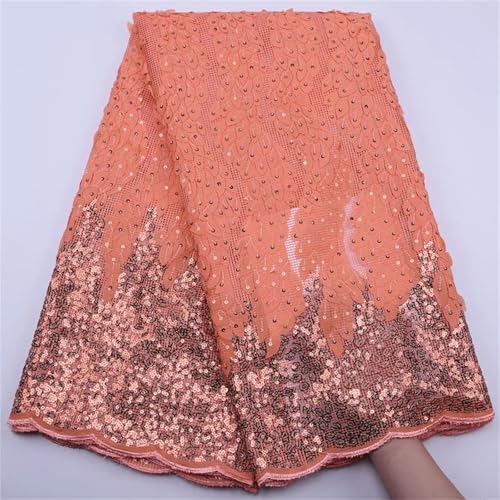 Afrikanische Beflockung Mesh Spitze Stoff Französische Pailletten Netz Spitze für Hochzeit Party Kleider von Pegsmio
