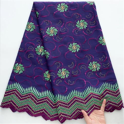 Afrikanischer Baumwoll-Spitzenstoff, Schweizer Voile, nigerianische Stickerei, Baumwollspitze für Damen, Abendkleider von Pegsmio