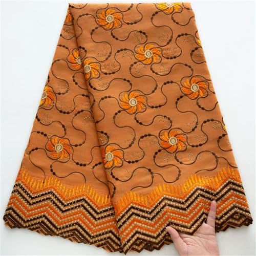 Afrikanischer Baumwoll-Spitzenstoff, Schweizer Voile, nigerianische Stickerei, Baumwollspitze für Damen, Abendkleider von Pegsmio