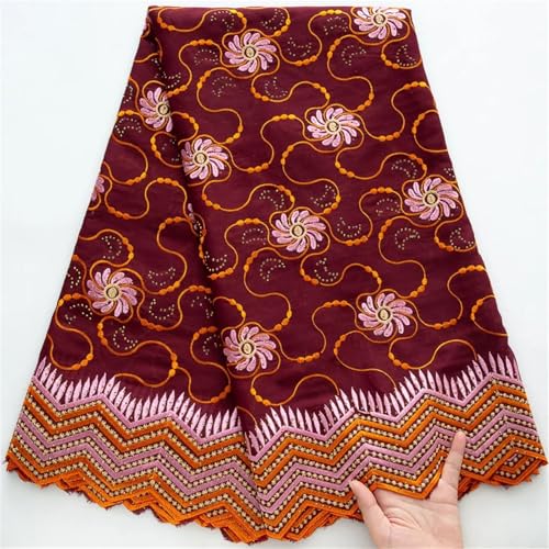 Afrikanischer Baumwoll-Spitzenstoff, Schweizer Voile, nigerianische Stickerei, Baumwollspitze für Damen, Abendkleider von Pegsmio