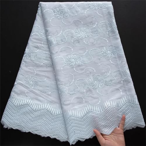 Afrikanischer Baumwoll-Spitzenstoff, Schweizer Voile, nigerianische Stickerei, Baumwollspitze für Damen, Abendkleider von Pegsmio