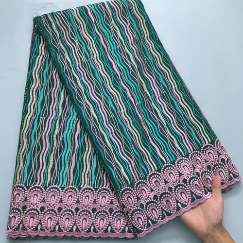 Afrikanischer Baumwoll-Spitzenstoff, nigerianische Stickerei, Spitze, Schweizer Voile, zum Nähen von Hochzeits- und Partykleidern von Pegsmio